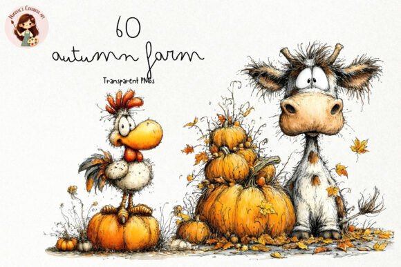 Download Quirky Autumn Farm PNG Clipart Set - Art Collection