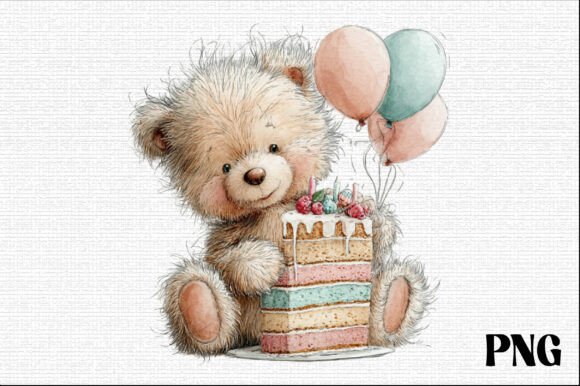 Download Cute Birthday Bear PNG Clipart - Art Collection