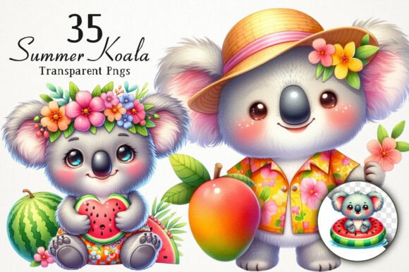 Download Cute Summer Koala PNG Clipart - Summer Collection