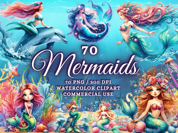 Download Watercolor Mermaids Clipart Mermaid Png - Art Collection