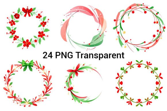 Download Christmas Red and Green Wreath, Clipart - Art Collection