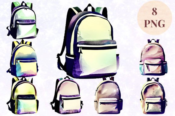 Download Backpack Watercolor 9 Clipart PNG - Art Collection