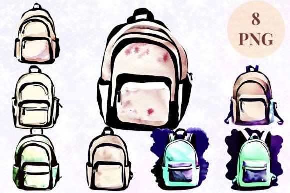 Download Backpack Watercolor 6 Clipart PNG - Art Collection