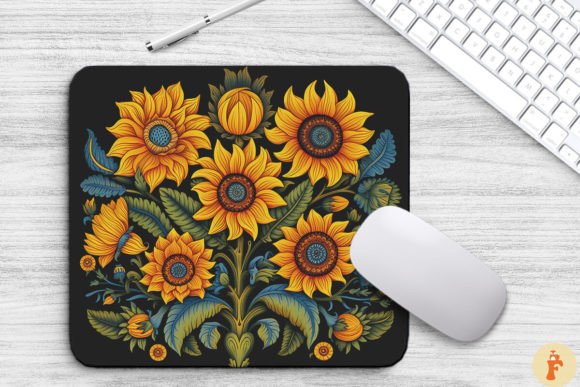 Download Scandinavian Folk Art Style Sunflowers - Art Collection