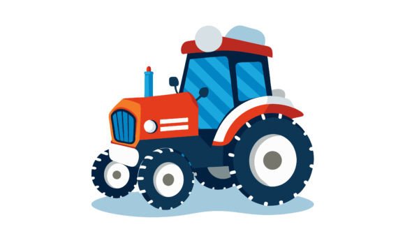 Download Colorful Cartoon Tractor Illustration - Art Collection