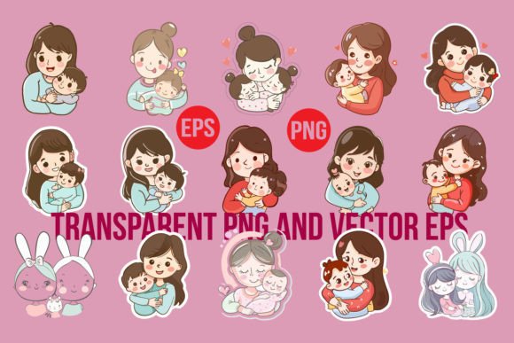 Download Mom and Baby Sublimation Clipart Bundle - Art Collection