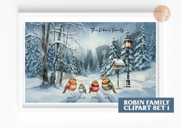 Download Watercolor Robin Family Clipart - Art Collection