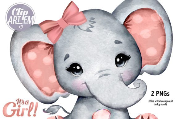 Download Rose Gold Elephant Baby Girl Clip Art - Art Collection