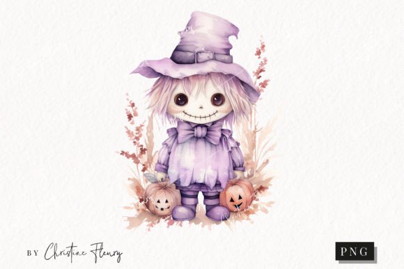 Download Watercolor Purple Scarecrow Clipart - Art Collection