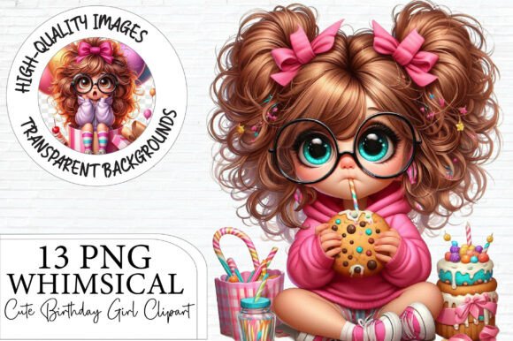 Download Whimsical Cute Birthday Girl Clipart - Art Collection