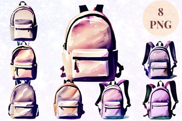 Download Backpack Watercolor 10 Clipart PNG - Art Collection