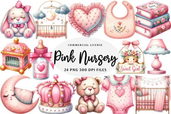 Download Pink Baby Girl Nursery Clipart - Art Collection