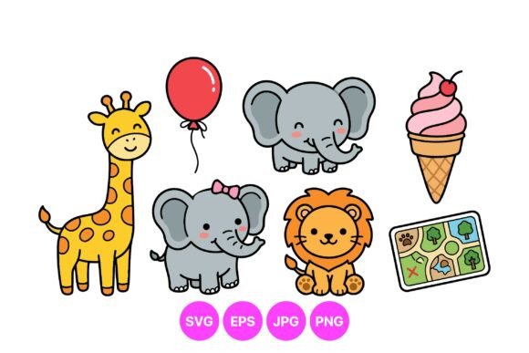 Download Cute Safari Animal Clipart Pack - Art Collection