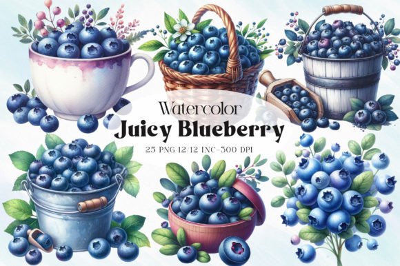 Download Watercolor Juicy Blueberry Clipart - Art Collection