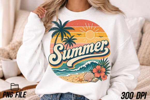 Download Vintage Sunset Summer Beach PNG - Summer Collection