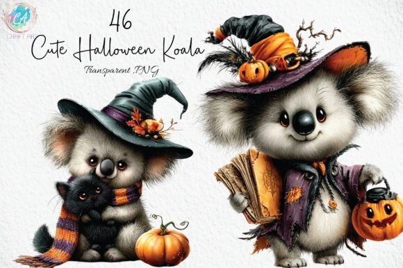Download Cute Halloween Koala Clipart PNG - Art Collection