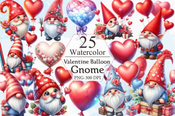 Download Valentine Gnome Balloon Clipart - Art Collection