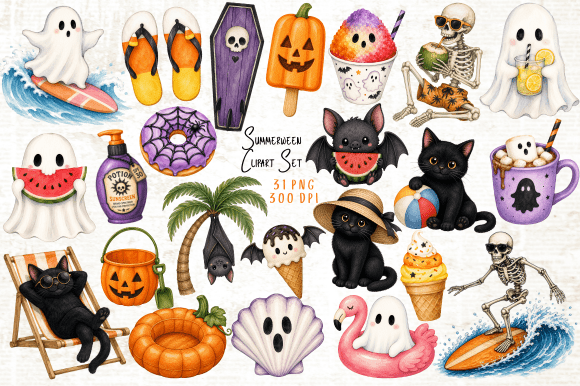Download Summerween Clipart Set PNG - Summer Collection
