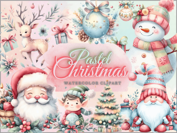 Download Pastel Christmas Clipart - Christmas PNG - Art Collection