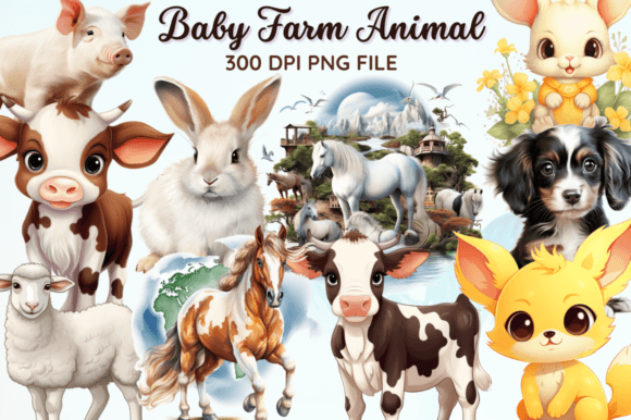 Download Baby Farm Animal Clipart Bundle - Art Collection