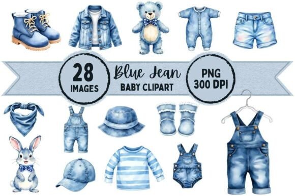 Download Blue Jean Denim Baby Clipart - Art Collection
