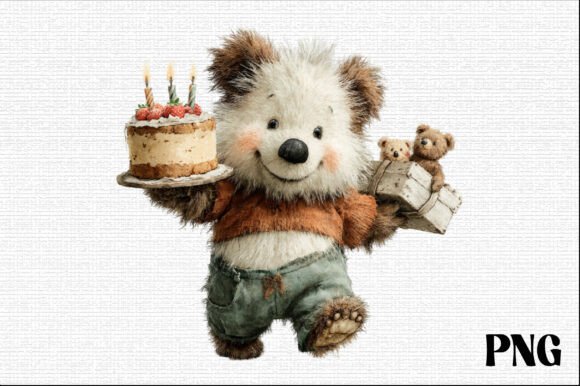 Download Cute Birthday Bear PNG Clipart - Art Collection