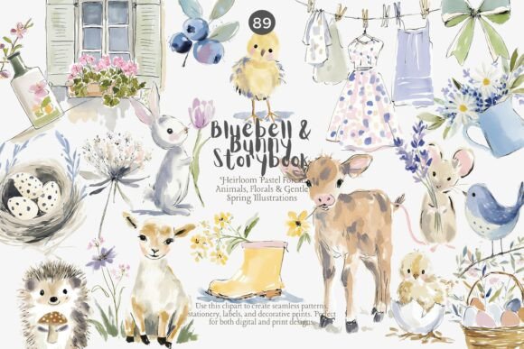 Download Spring Woodland Nursery Clipart Bundle - Art Collection