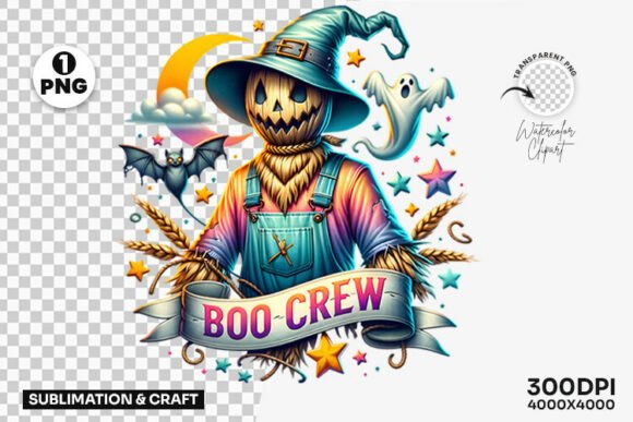 Download Halloween Boo Crew Scarecrow Clipart PNG - Art Collection