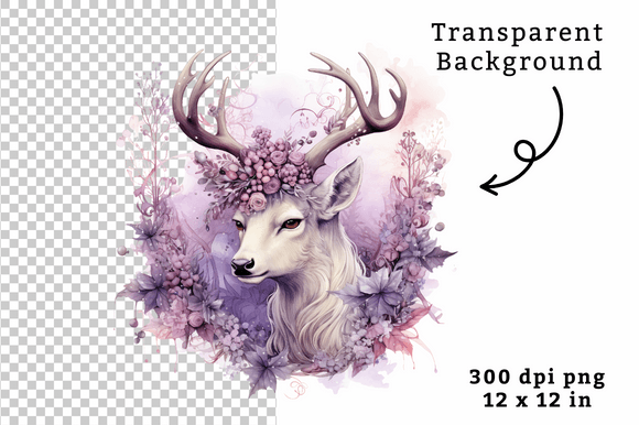 Download Watercolor Reindeer Clipart PNG - Art Collection