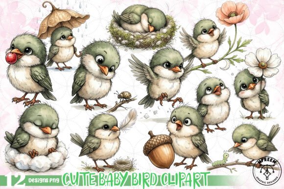 Download Cute Baby Bird Clipart PNG - Art Collection