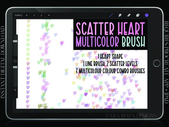 Download Heart Multicolor Line &amp; Scatter Brushes - Art Collection