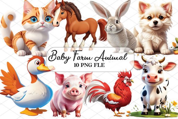 Download Baby Farm Animal Clipart Bundle - Art Collection