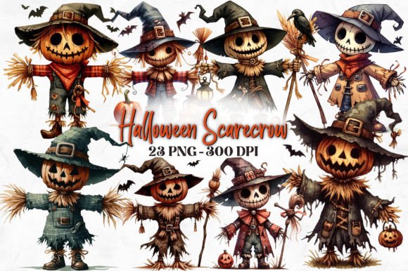 Download Halloween Scarecrow Watercolor Clipart - Art Collection