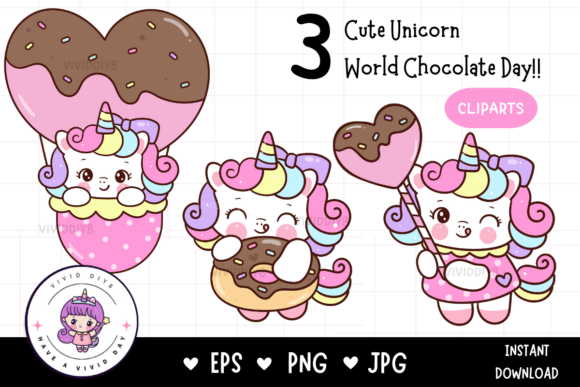 Download Cute Unicorn Clipart Yummy Chocolate - Art Collection