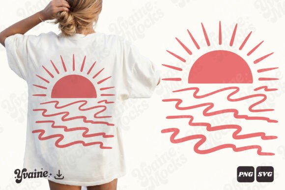 Download Retro Summer Sunset Ocean Waves SVG PNG - Summer Collection