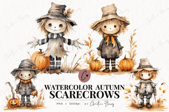 Download Watercolor Autumn Scarecrow Clipart - Art Collection