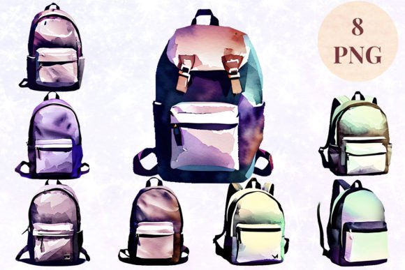 Download Backpack Watercolor 8 Clipart PNG - Art Collection
