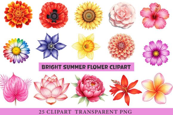 Download Bright Summer Flower Clipart - Summer Collection
