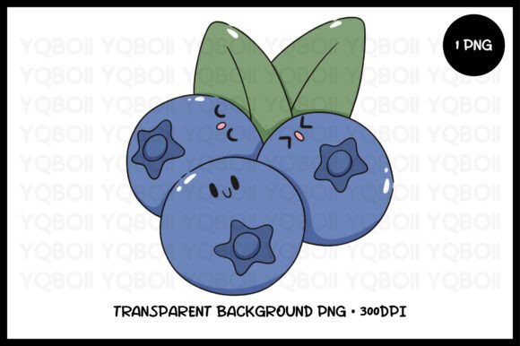 Download Kawaii Blueberry Clipart PNG - Art Collection