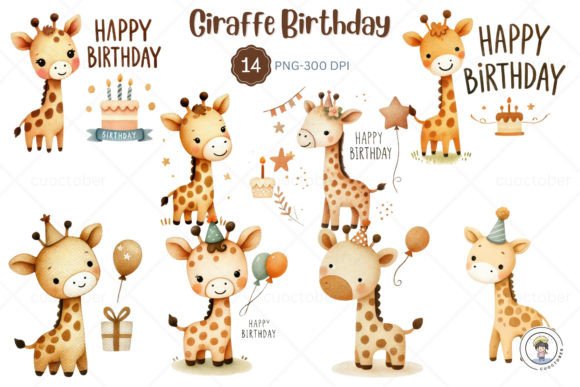 Download Baby Giraffe Birthday Newborn Clipart - Art Collection