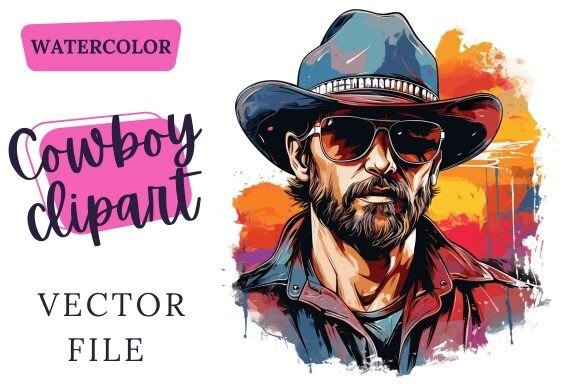 Download Cowboy Watercolor Clipart Vector - Art Collection