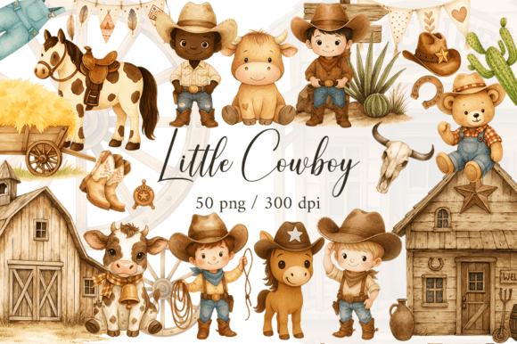 Download Cowboy Watercolor Clipart Bundle - Art Collection