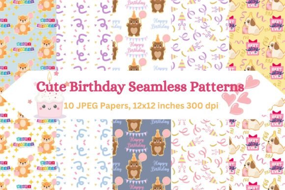 Download Charming Party Animal Birthday Patterns - Art Collection