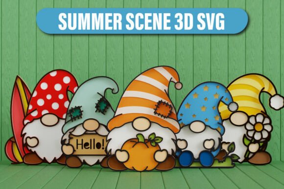 Download Summer Gnome 3D SVG Multilayered Bundle - Summer Collection