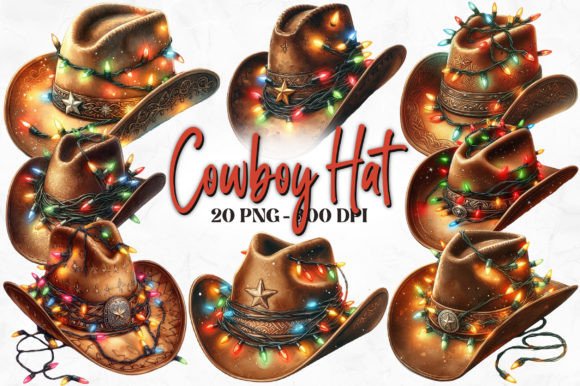 Download Watercolor Christmas Cowboy Hat Clipart - Art Collection