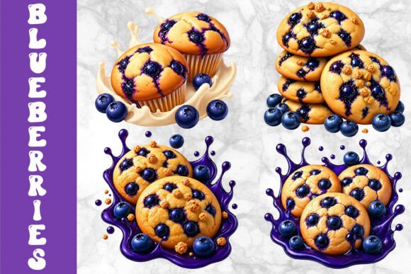 Download Blueberry Muffins and Cookies Art - Art Collection