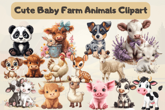Download Cute Baby Farm Animals Clipart - Art Collection