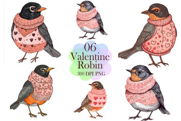 Download Watercolor Robin Valentine Clipart - Art Collection