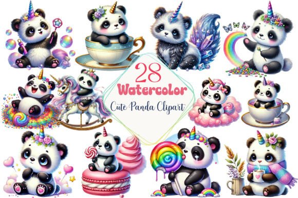 Download Watercolor Cute Panda Clipart - Art Collection