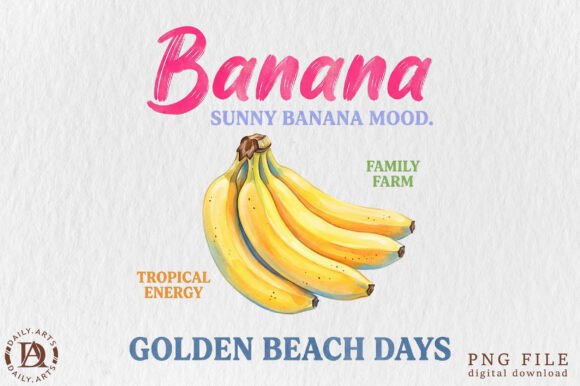 Download Retro Summer Banana Tropical Fruit PNG - Summer Collection